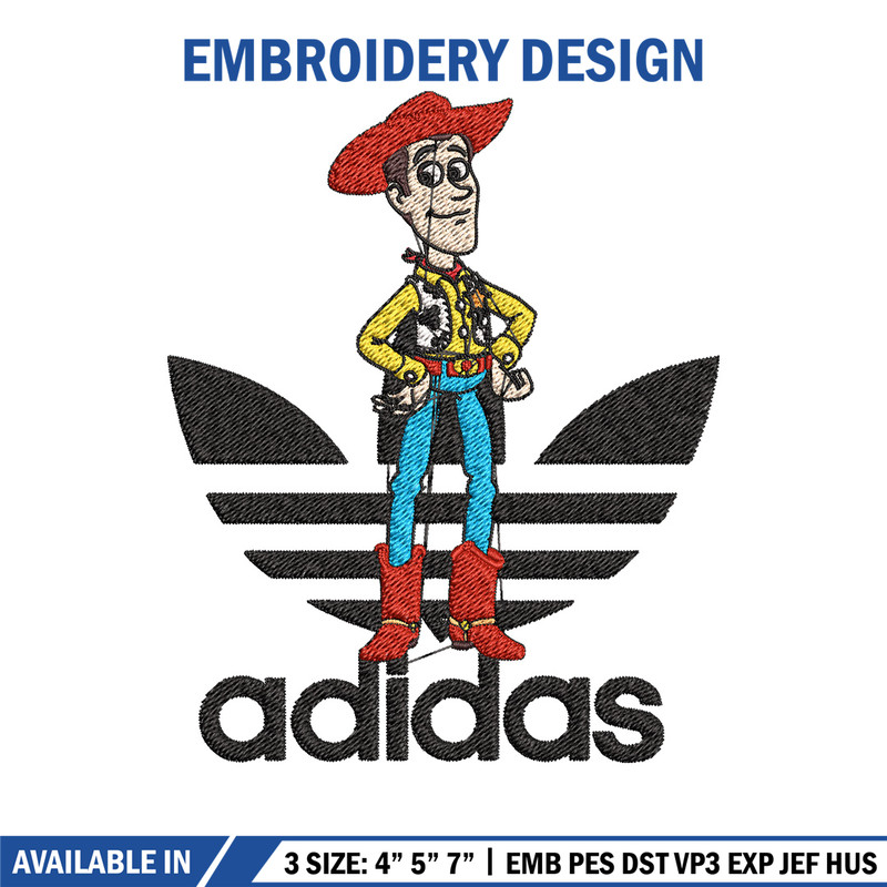 Woody adidas Embroidery Design, Adidas Embroidery, Embroidery File, Brand Embroidery, Logo shirt, Digital download.jpg