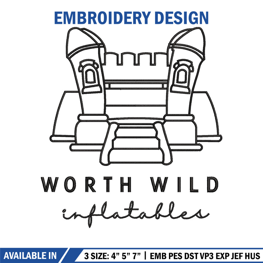 Worth wild embroidery design, Castle embroidery, Emb design, Embroidery shirt, Embroidery file, Digital download.jpg