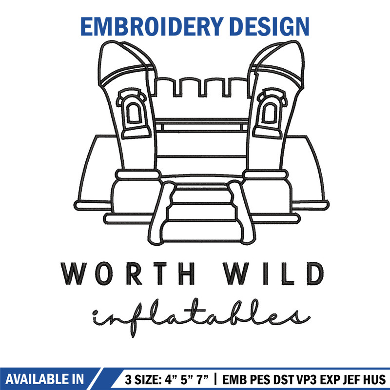 Worth wild embroidery design, Castle embroidery, Emb design, Embroidery shirt, Embroidery file, Digital download.jpg