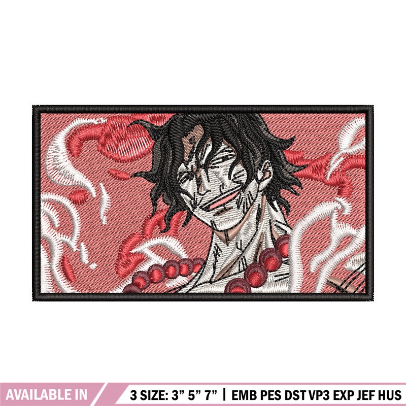 Ace flame rectangle embroidery design, Ace embroidery,Anime design, Embroidery shirt, Embroidery file, Digital download 1.jpg