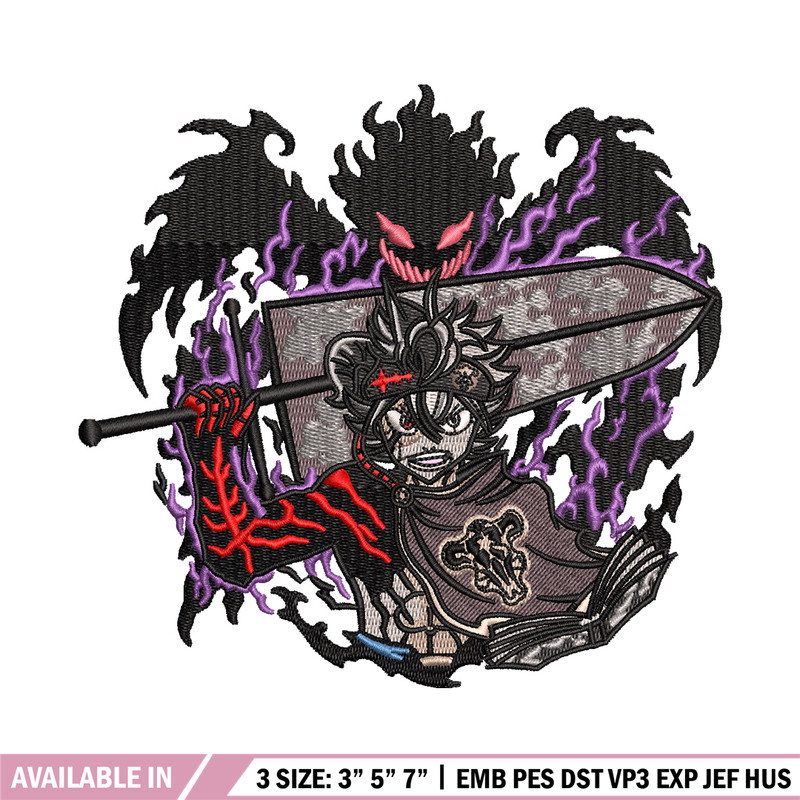 Asta demon embroidery design, Black clover embroidery, Anime design, Embroidery shirt, Embroidery file, Digital download 1.jpg