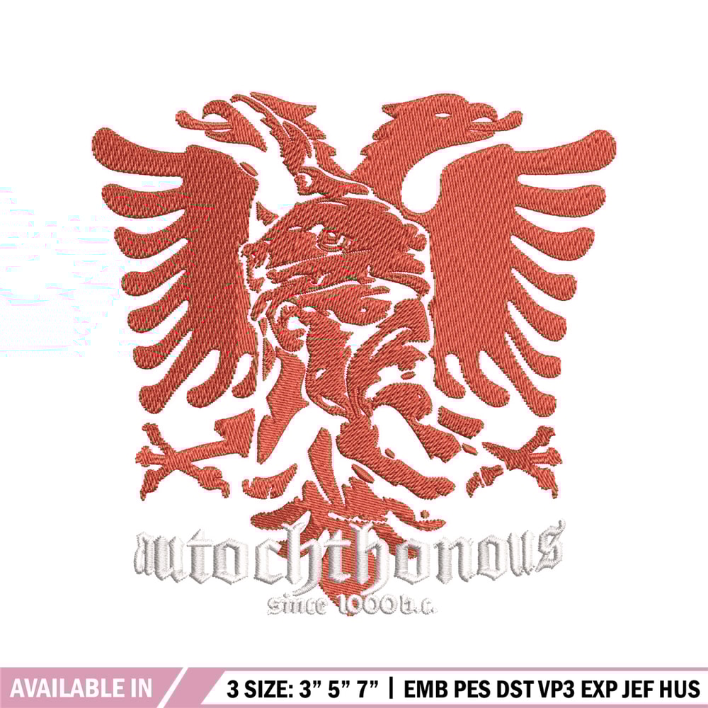 Autochthonous logo embroidery design, logo embroidery, logo design, embroidery file, logo shirt, Digital download. 1.jpg