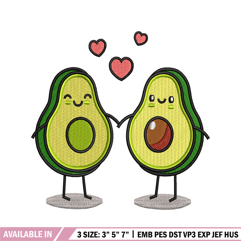 Avocado Love embroidery design, Avocado Love embroidery, logo design, embroidery file, logo shirt, Digital download..jpg
