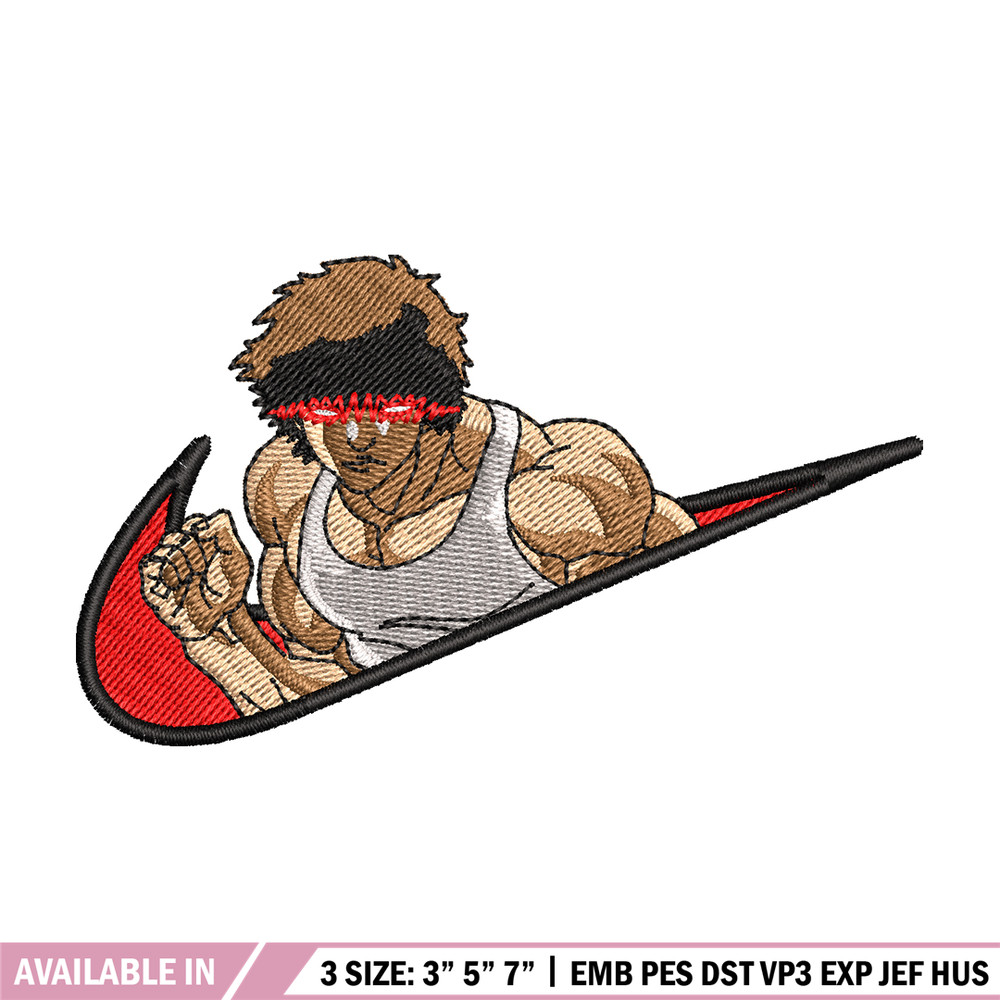 Baki angry face nike embroidery design, Baki embroidery, Nike design, anime design, anime shirt, Digital download 1.jpg