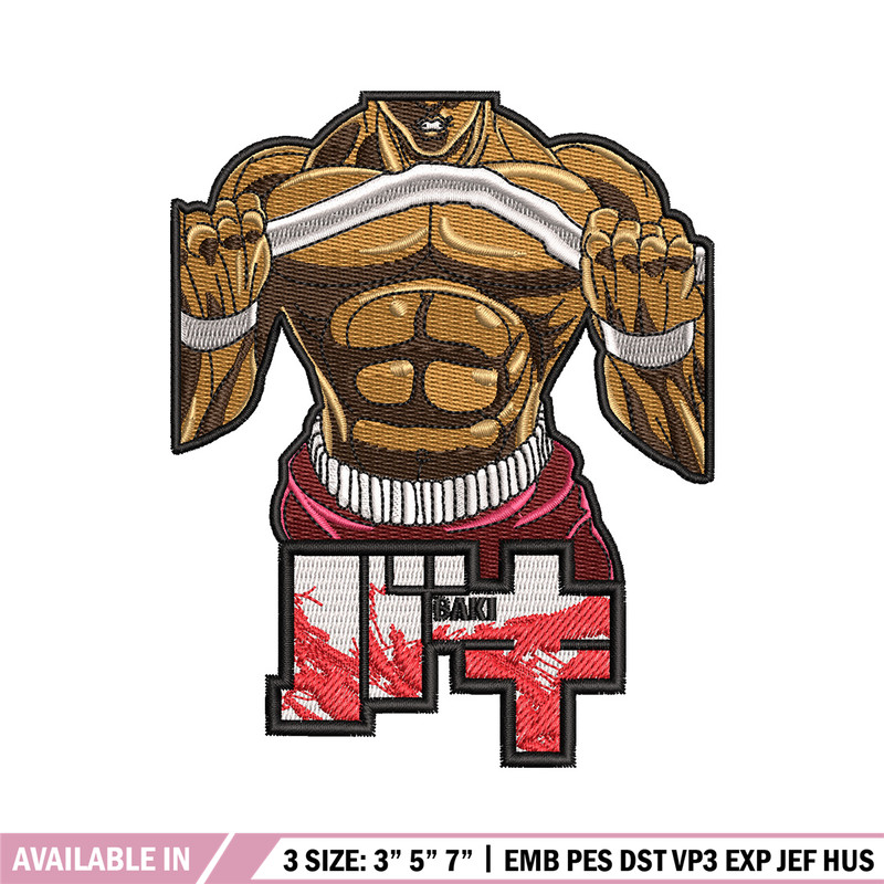 Baki body embroidery design, Baki embroidery, Anime design, Embroidery shirt, Embroidery file, Digital download.jpg