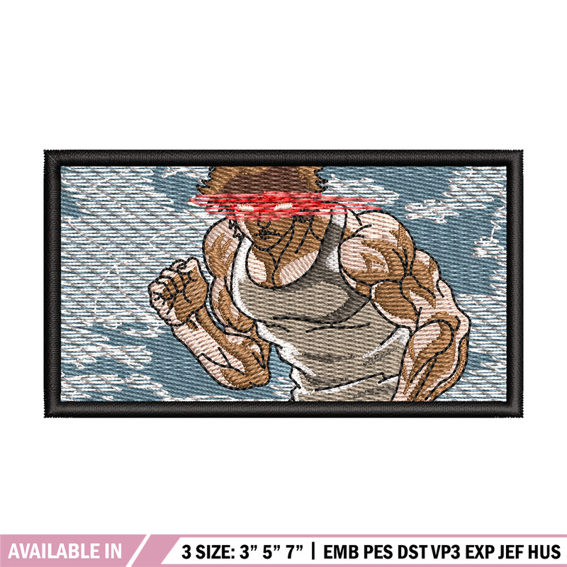 Baki laser eyes embroidery design, Baki embroidery, Anime design, Embroidery shirt, Embroidery file, Digital download 1.jpg