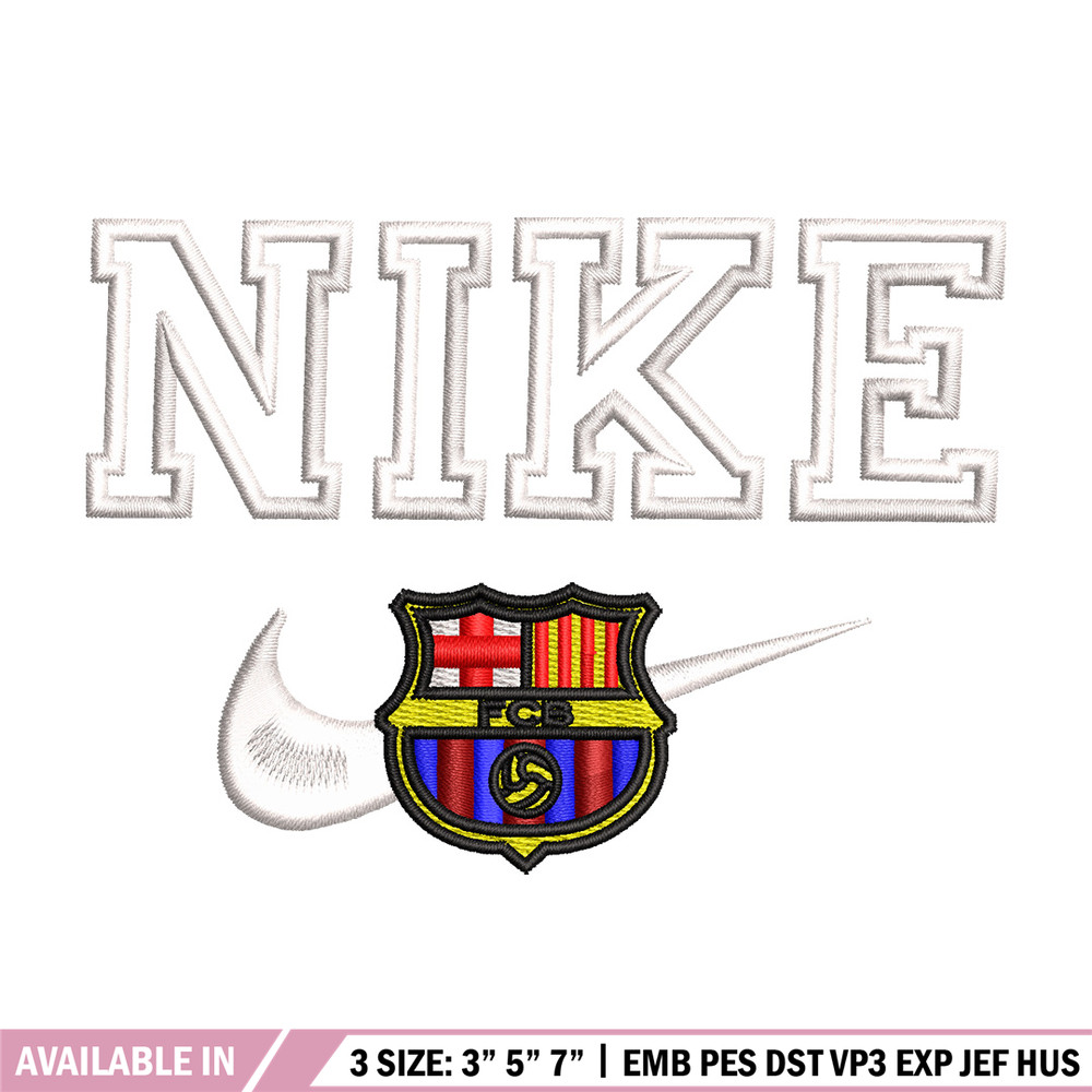Barcelona nike embroidery design, Football embroidery, Embroidery file, Embroidery shirt, Nike design,Digital download.jpg
