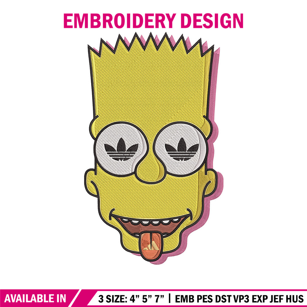 Bart x adidas Embroidery Design, Simpson Embroidery, Embroidery File, Adidas Embroidery, Anime shirt, Digital download.jpg
