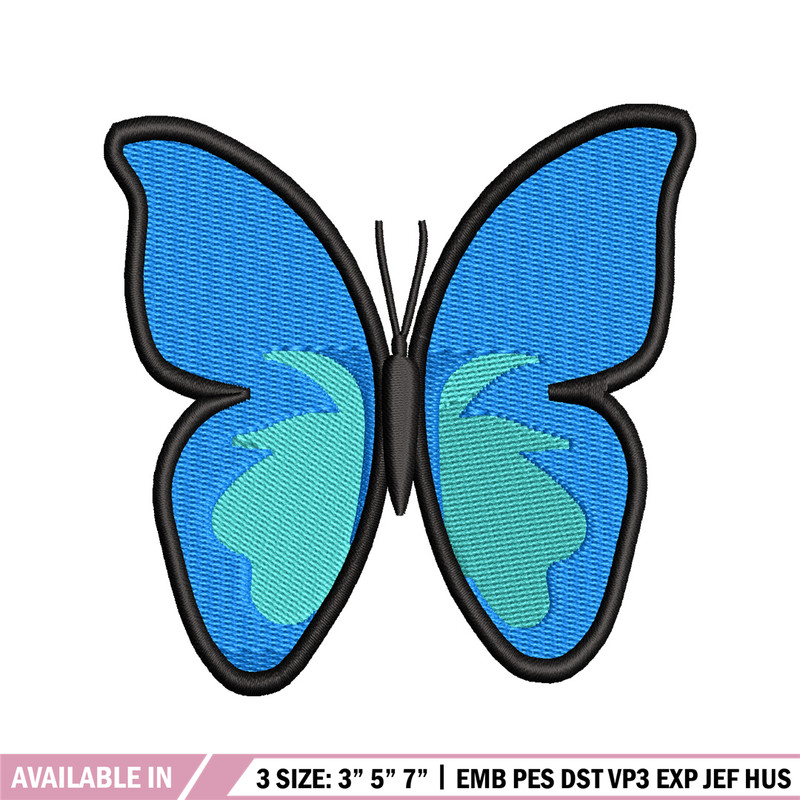 Blue Butterfly embroidery design, Blue Butterfly embroidery, logo design, embroidery file, logo shirt, Digital download. 1.jpg