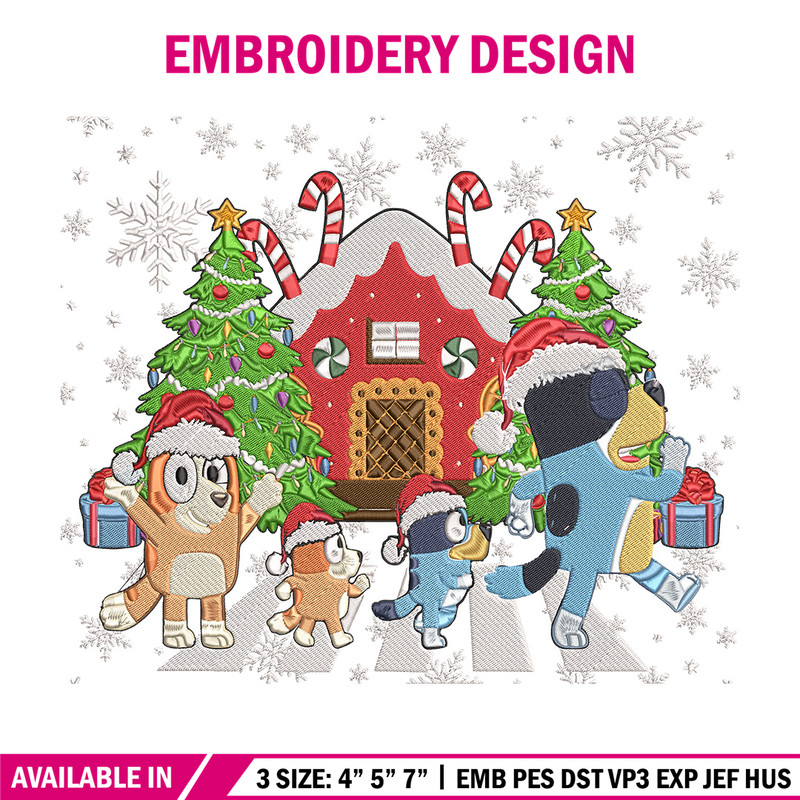 Bluey family Embroidery Design,Bluey Embroidery, Embroidery File, Chrismas Embroidery, Anime shirt, Digital download.jpg
