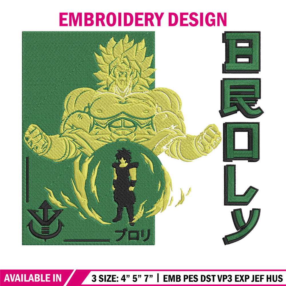 Broly poster Embroidery Design, Dragonball Embroidery, Embroidery File, Anime Embroidery, Anime shirt, Digital download.jpg