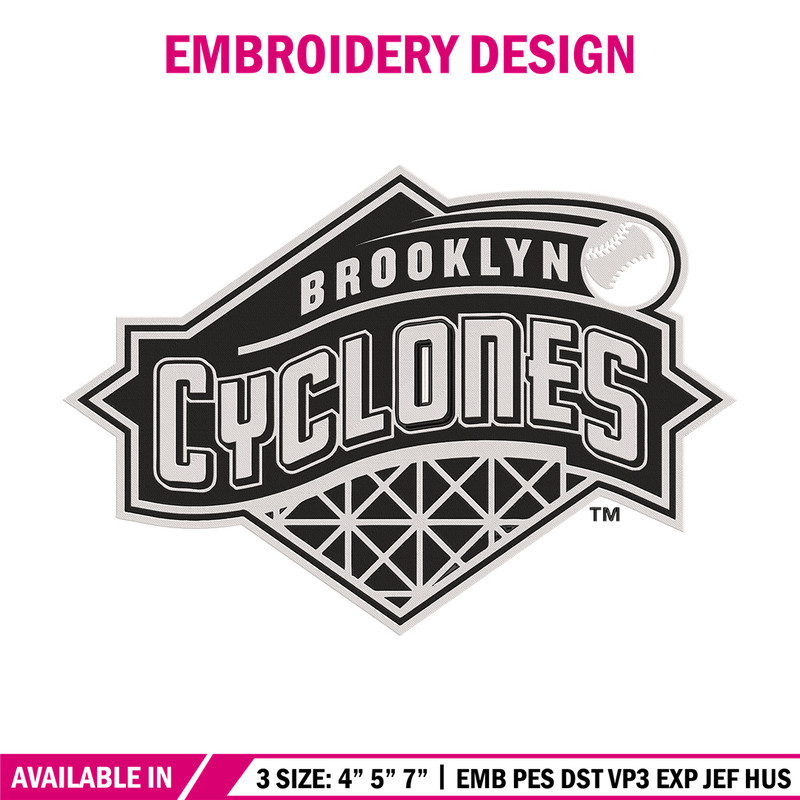 Brooklyn Cyclones logo embroidery design, MLB embroidery,Sport embroidery, Logo sport embroidery, Embroidery design..jpg