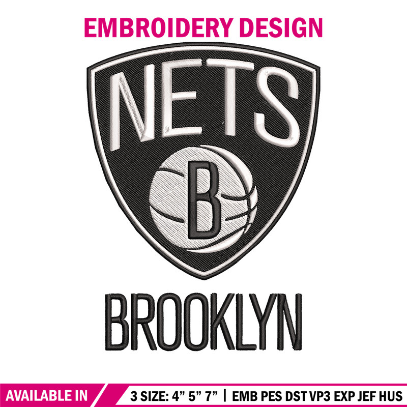 Brooklyn Nets logo embroidery design,NBA embroidery,Sport embroidery, Logo sport embroidery, Embroidery design..jpg
