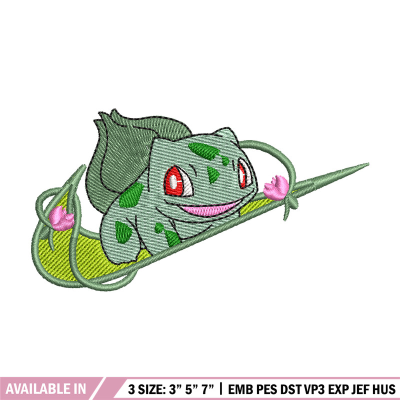 Bubasaur anime embroidery design, Pokemon embroidery, embroidery file, anime design, anime shirt, Digital download.jpg