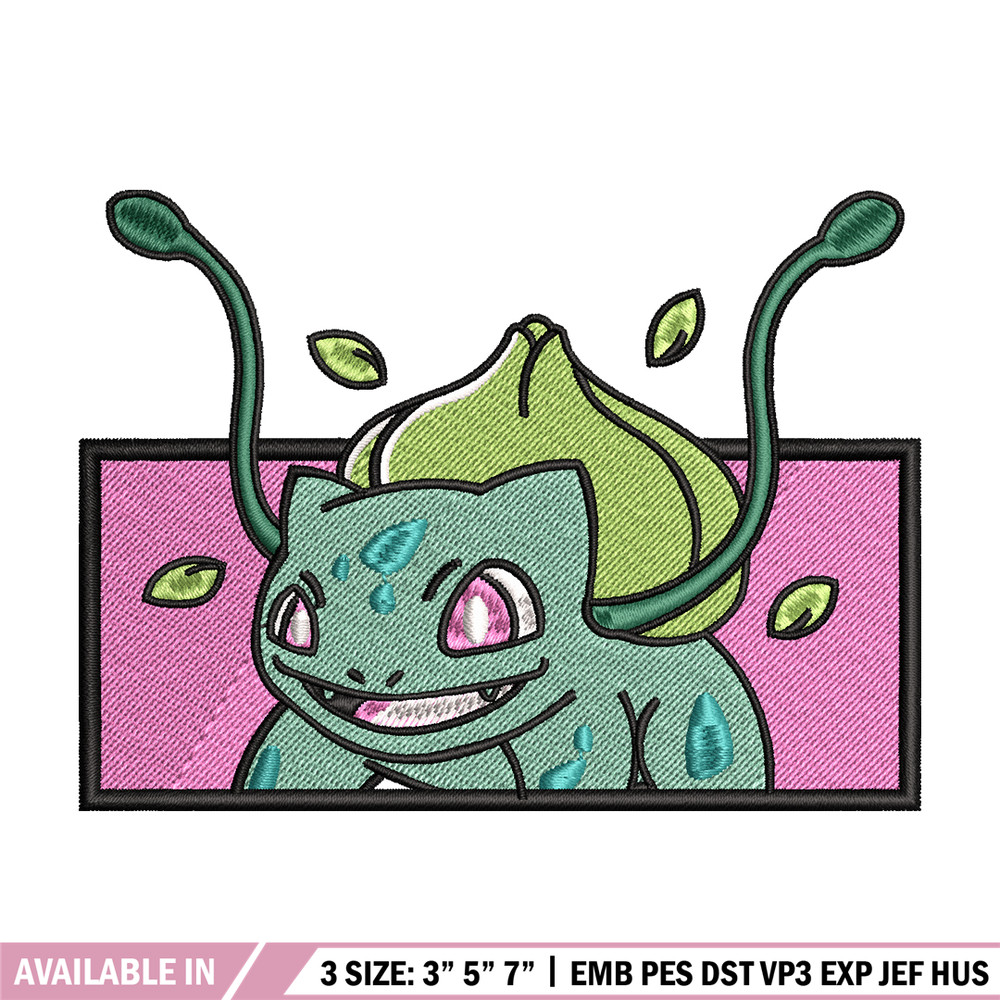 Bubasaur embroidery design, Pokemon embroidery, embroidery file, anime design, anime shirt, Digital download.jpg