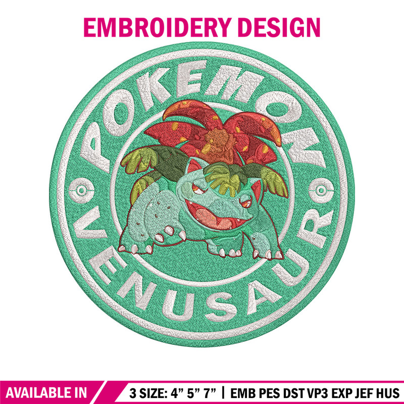 Bulbasaur poster Embroidery Design, Pokemon Embroidery, Embroidery File, Anime Embroidery, Anime shirt, Digital download.jpg