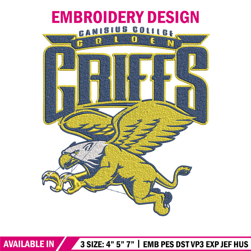 Canisius College logo embroidery design, Hockey embroidery, Sport embroidery, logo sport embroidery, Embroidery design.jpg