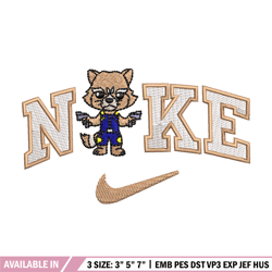 cat x nike embroidery design, cat cartoon embroidery, nike design, embroidery shirt