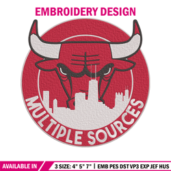 Chicago Bulls logo embroidery design,NBA embroidery, Sport embroidery, Embroidery design, Logo sport embroidery