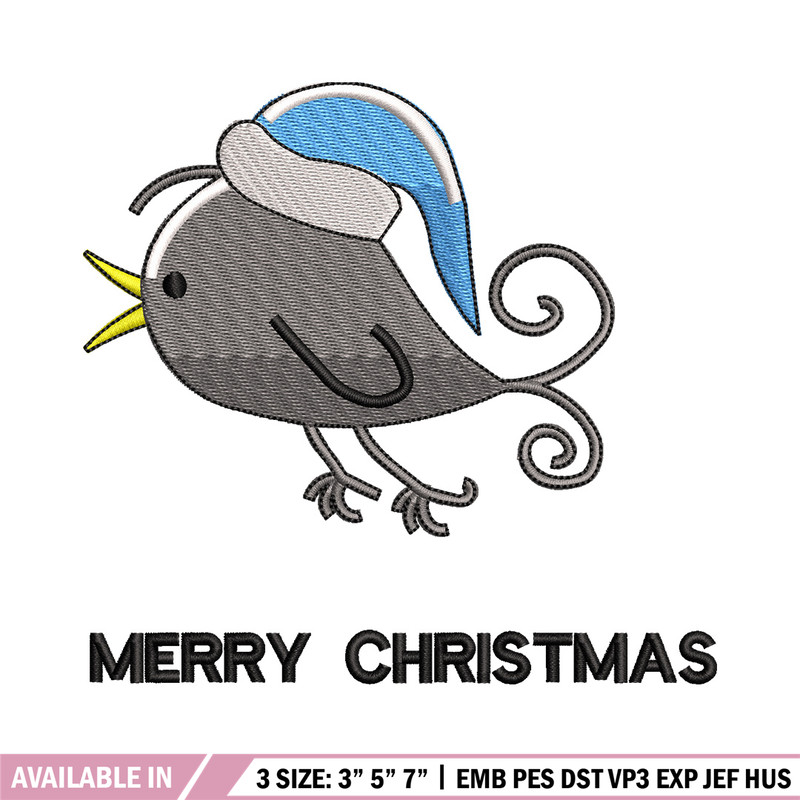 Chrismas bird embroidery design, Chrismas embroidery, Emb design, Embroidery shirt, Embroidery file, Digital download.jpg