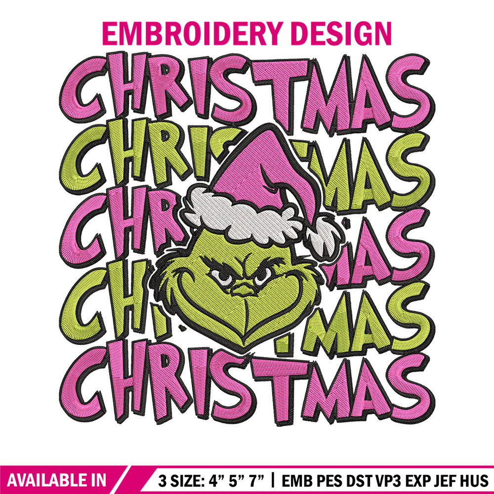 Chrismas Grinch Embroidery Design, Grinch Embroidery, Embroidery File, Chrismas Embroidery, Anime shirt,Digital download.jpg