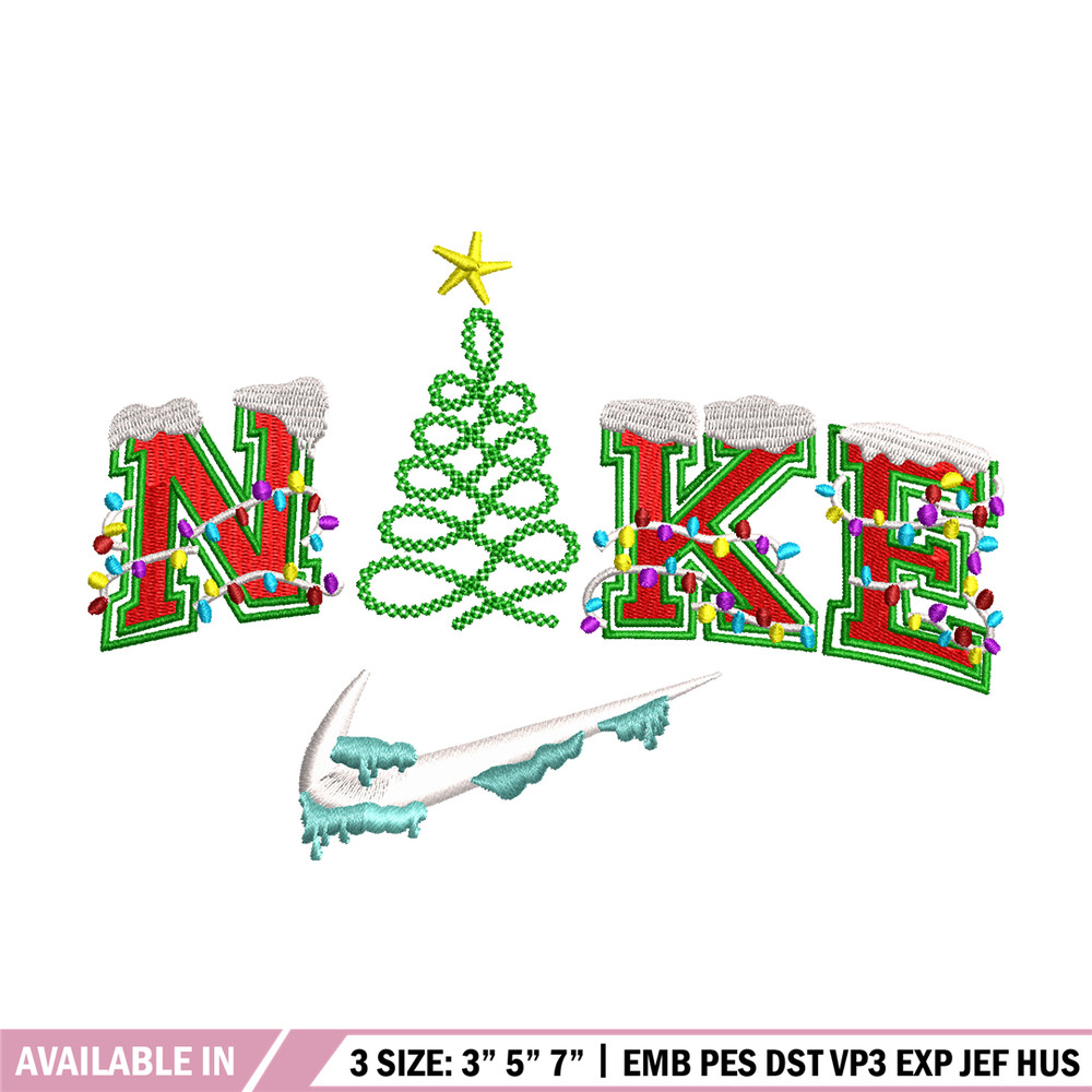 Christmas Nike logo embroidery design, logo embroidery, Nike design, Embroidery shirt, logo shirt, Instant download 1.jpg