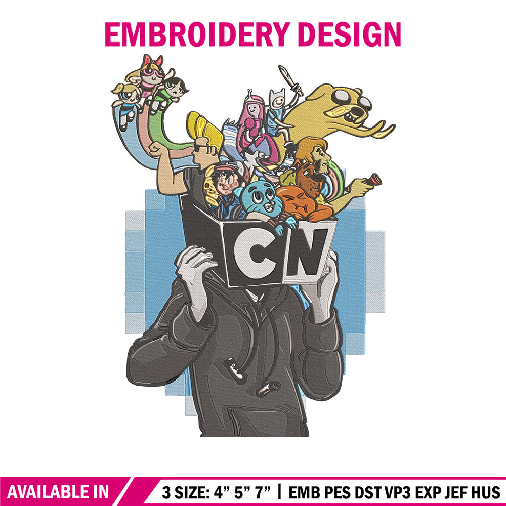 CN character Embroidery Design, CN cartoon Embroidery, Embroidery File, Anime Embroidery, Anime shirt, Digital download.jpg