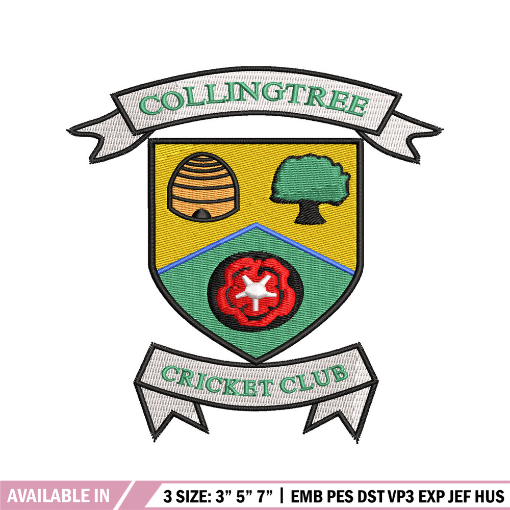 Collingtree Cricket embroidery design, Collingtree Cricket embroidery, logo design, embroidery file, Digital download.jpg
