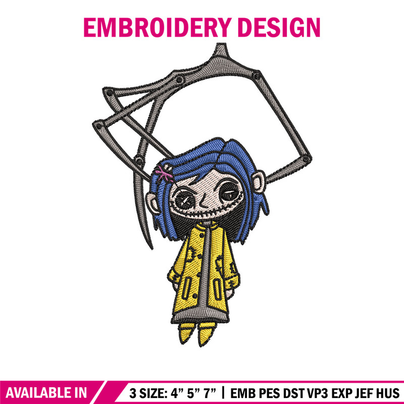Coraline Horror Embroidery Design, Coraline Horror Embroidery, Embroidery File, Cartoon shirt, Digital download..jpg