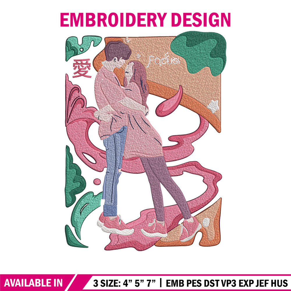 Couple poster Embroidery Design, Couple Embroidery, Embroidery File, Anime Embroidery, Anime shirt, Digital download.jpg