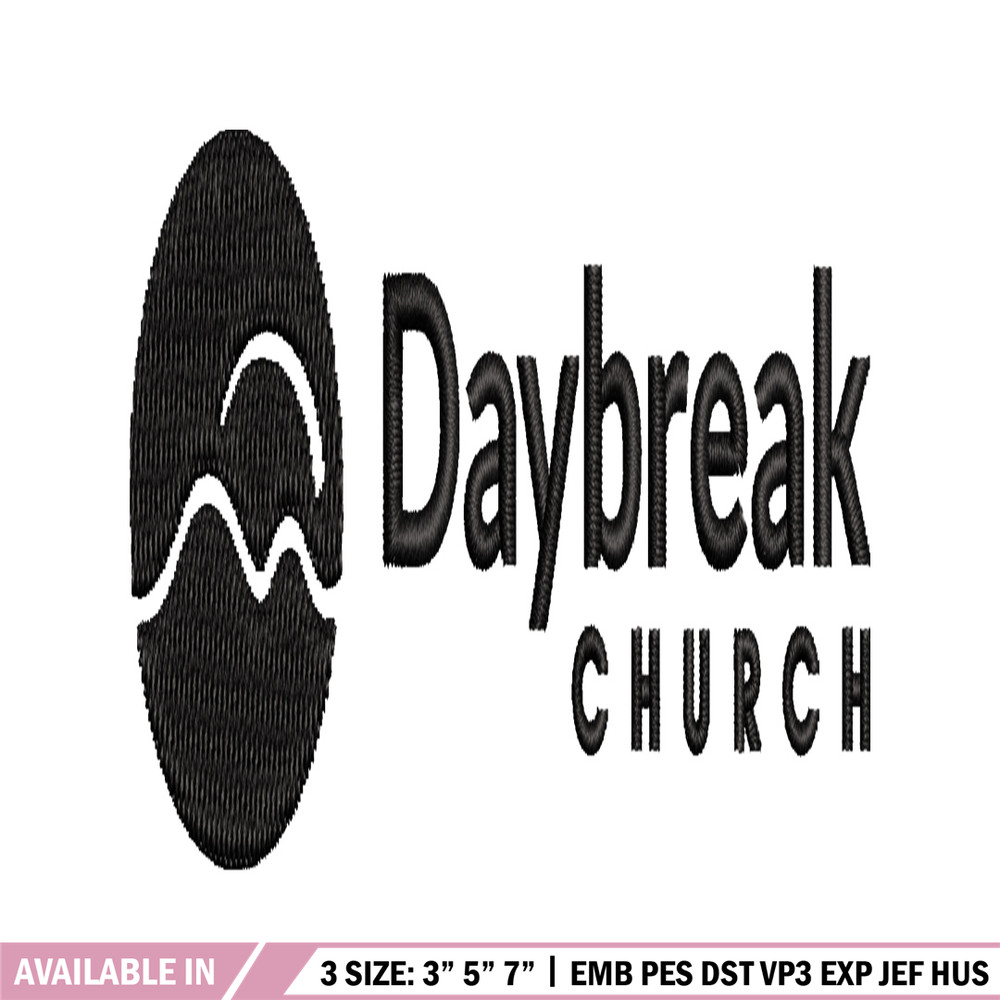 Daybreak Church logo embroidery design, Logo embroidery, embroidery file, logo design, logo shirt, Digital download. 1.jpg
