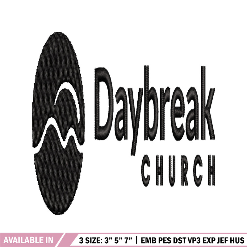 Daybreak Church logo embroidery design, Logo embroidery, embroidery file, logo design, logo shirt, Digital download. 1.jpg
