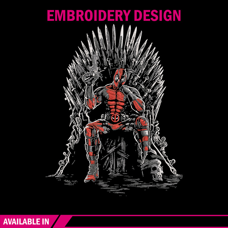 Deadpool king Embroidery Design, Deadpool Embroidery, Embroidery File, Anime Embroidery, Anime shirt, Digital download.jpg