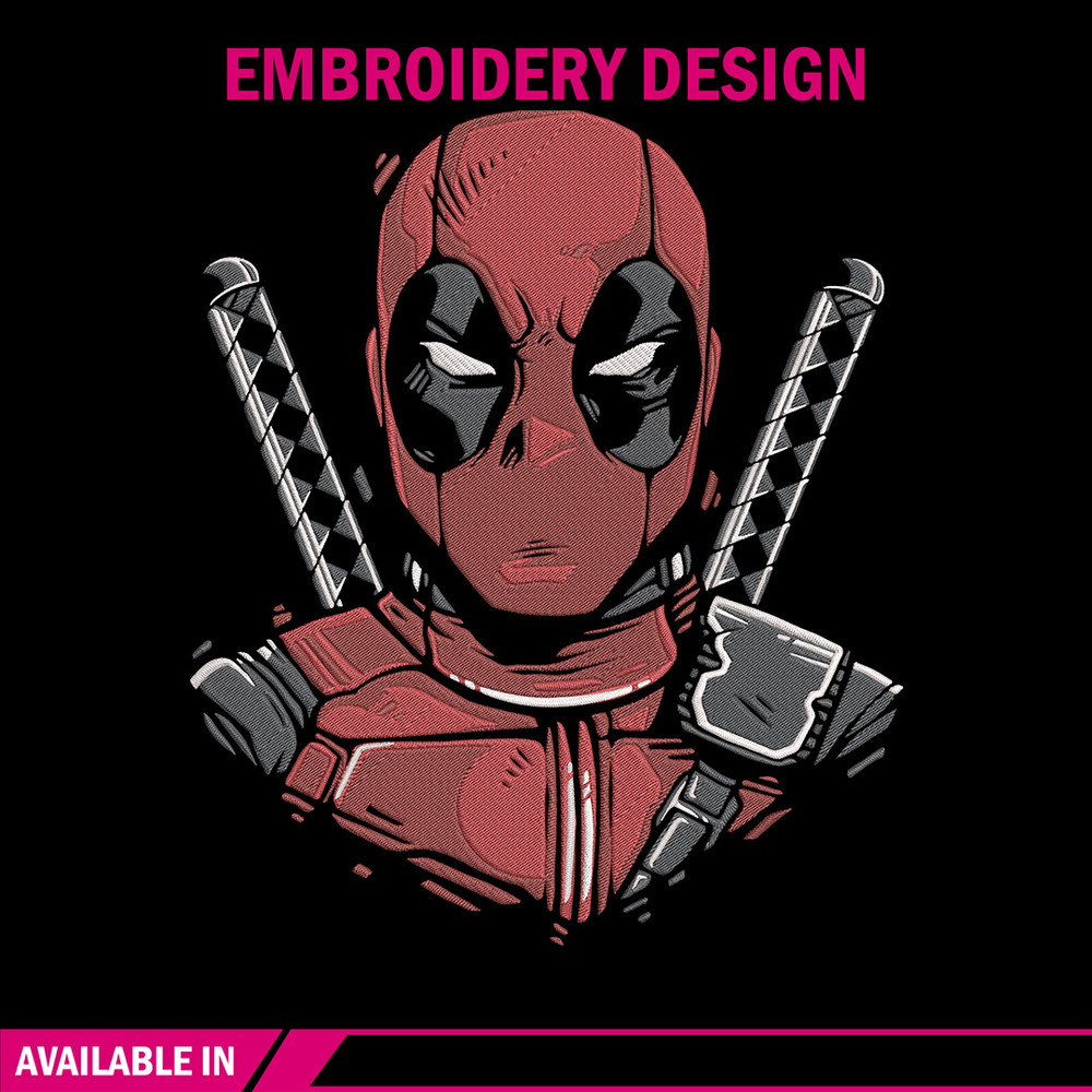 Deadpool poster Embroidery Design, Deadpool Embroidery, Embroidery File, Anime Embroidery, Anime shirt, Digital download 1.jpg