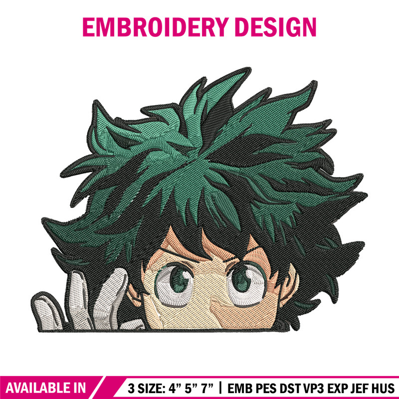 Deku Peek Embroidery Design, Mha Embroidery, Embroidery File, Anime Embroidery, Anime shirt, Digital download.jpg