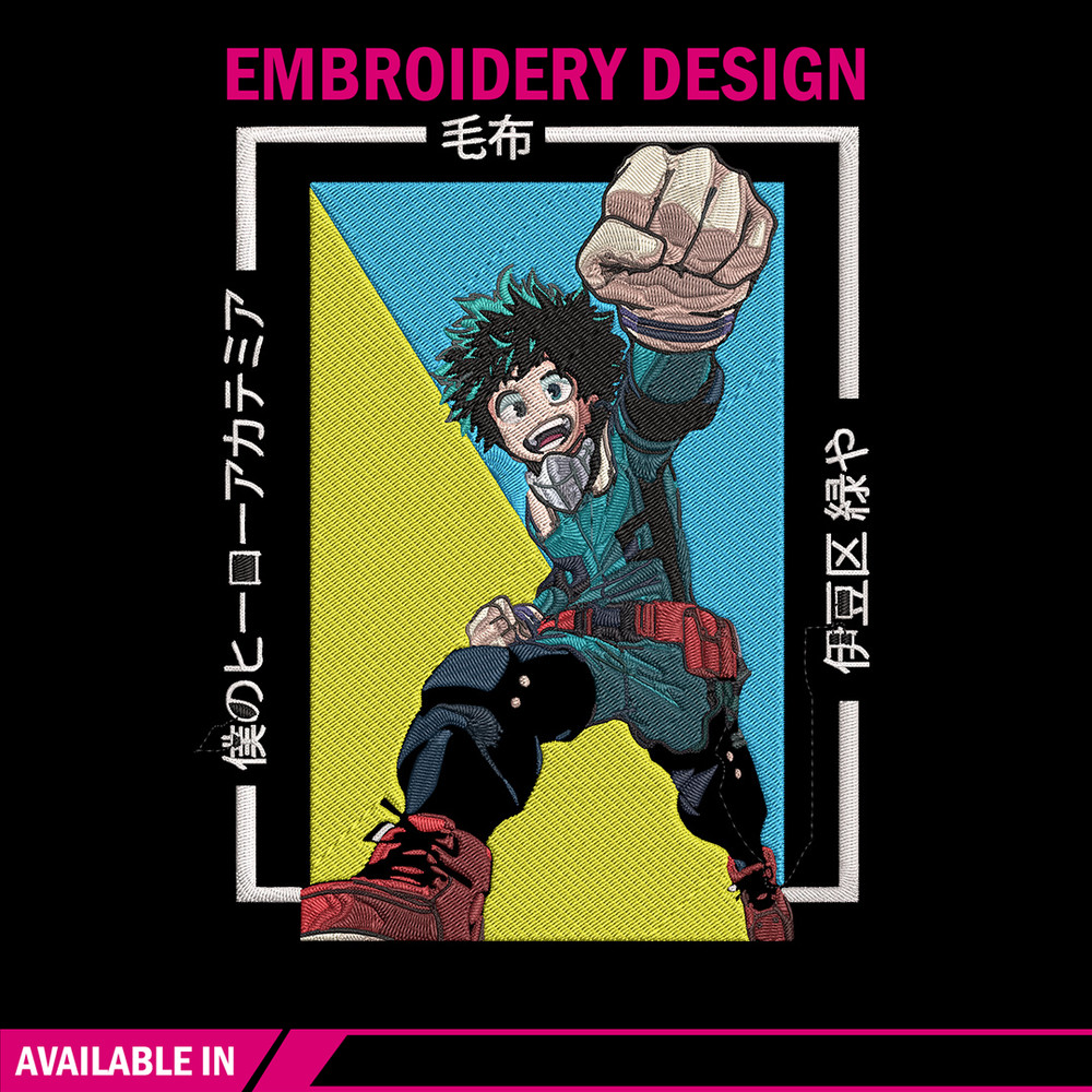 Deku poster Embroidery Design, Mha Embroidery, Embroidery File, Anime Embroidery, Anime shirt, Digital download..jpg
