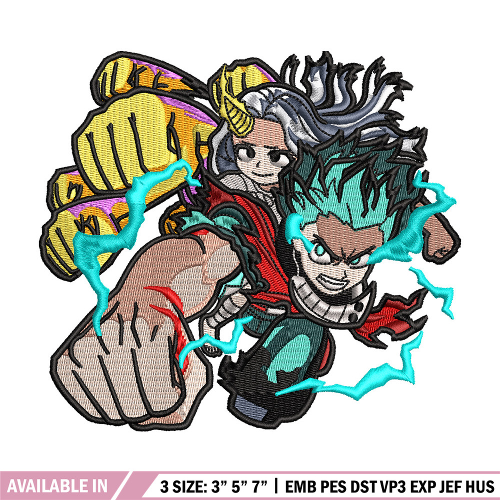 Deku punch embroidery design, Mha embroidery, Anime design, Embroidery shirt, Embroidery file, Digital download 1.jpg