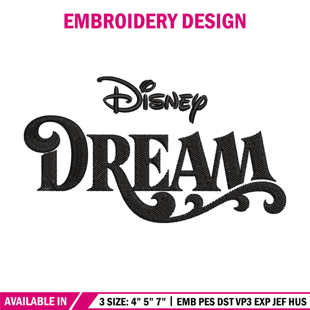 Disney Dream Embroidery Design, Disney logo Embroidery, Embroidery File, Embroidery design, Digital download..jpg