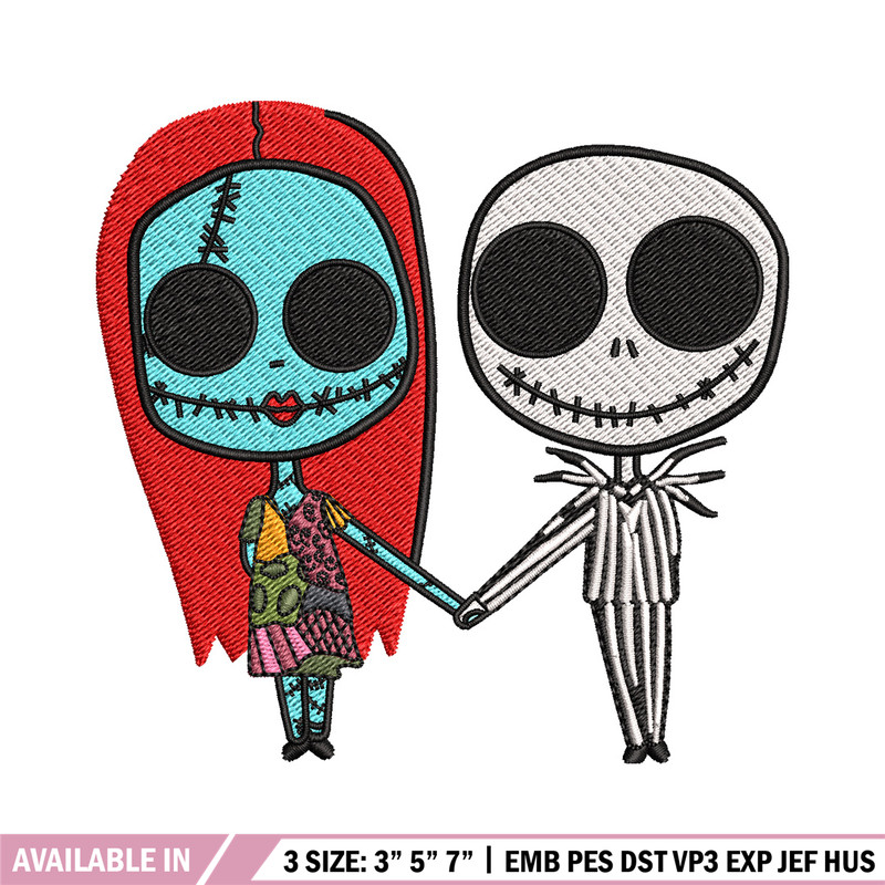 Doll couple embroidery design, Skeleton embroidery, Embroidery file, Embroidery shirt, Emb design, Digital download.jpg