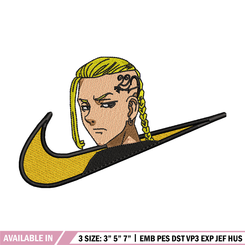 Draken nike embroidery design, Tokyo Revengers embroidery, nike design, anime design, anime shirt, Digital download.jpg