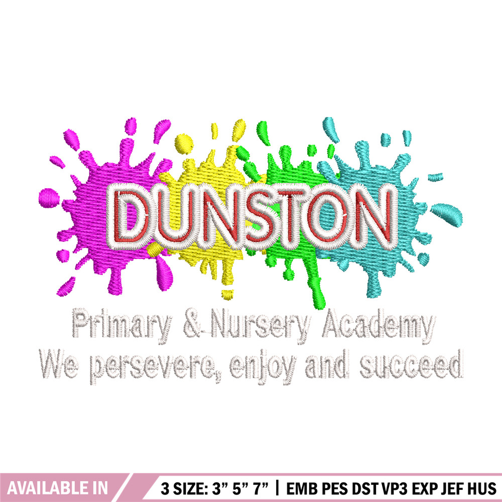 Dunston Primary logo embroidery design, logo embroidery, logo design, Embroidery shirt, logo shirt, Instant download.jpg