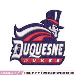 duquesne dukes embroidery design, duquesne dukes embroidery, logo sport, sport, embroidery, ncaa embroidery