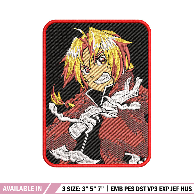 Edward Elric embroidery design, Fullmetal Alchemist embroidery, Logo design, anime design, anime shirt, Digital download.jpg