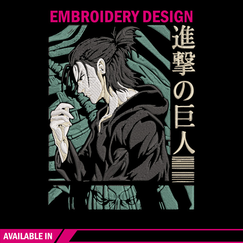 Eren poster Embroidery Design, Aot Embroidery,Embroidery File, Anime Embroidery, Anime shirt, Digital download.jpg