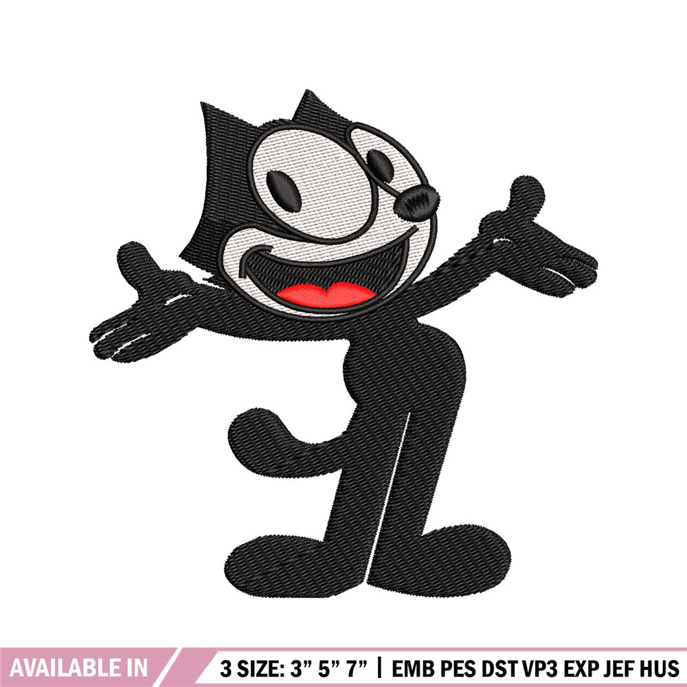 Felix the Cat embroidery design, Felix the Cat embroidery, cartoon design, embroidery file, logo shirt, Digital download.jpg