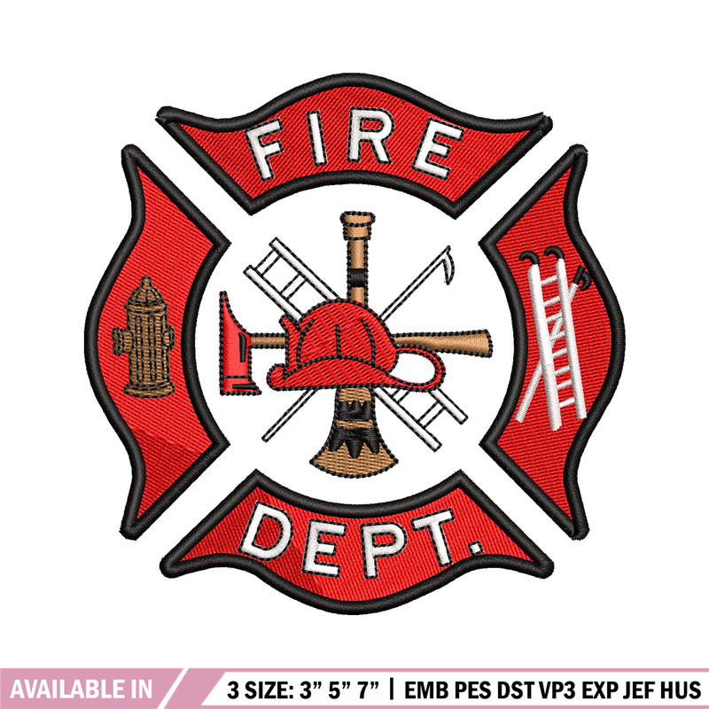 Fire dept embroidery design, Fire dept embroidery, Embroidery file, Embroidery shirt, Emb design, Digital download.jpg