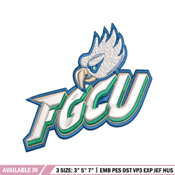 florida gulf coast eagles embroidery design, florida gulf coast eagles embroidery, sport embroidery, ncaa embroidery