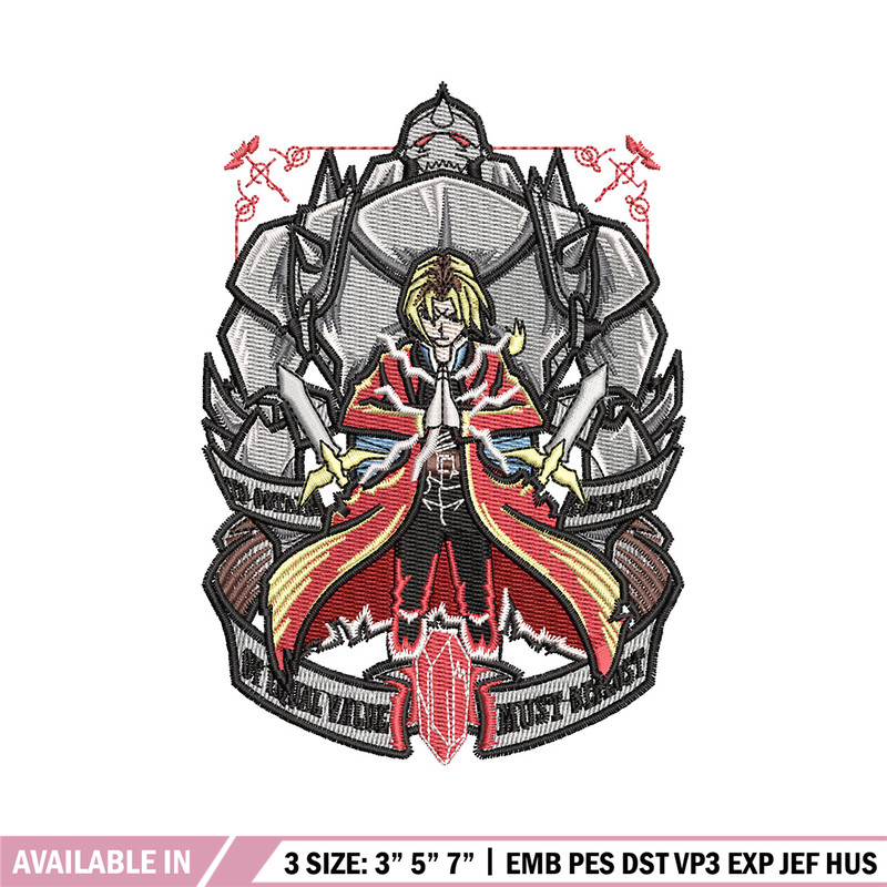 Full metal embroidery design, Full metal embroidery, Anime design, Embroidery shirt, Embroidery file, Digital download.jpg