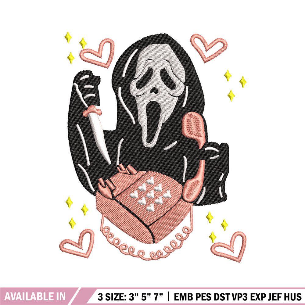 Ghost horror embroidery design, Ghost embroidery, Emb design, Embroidery shirt, Embroidery file, Digital download.jpg