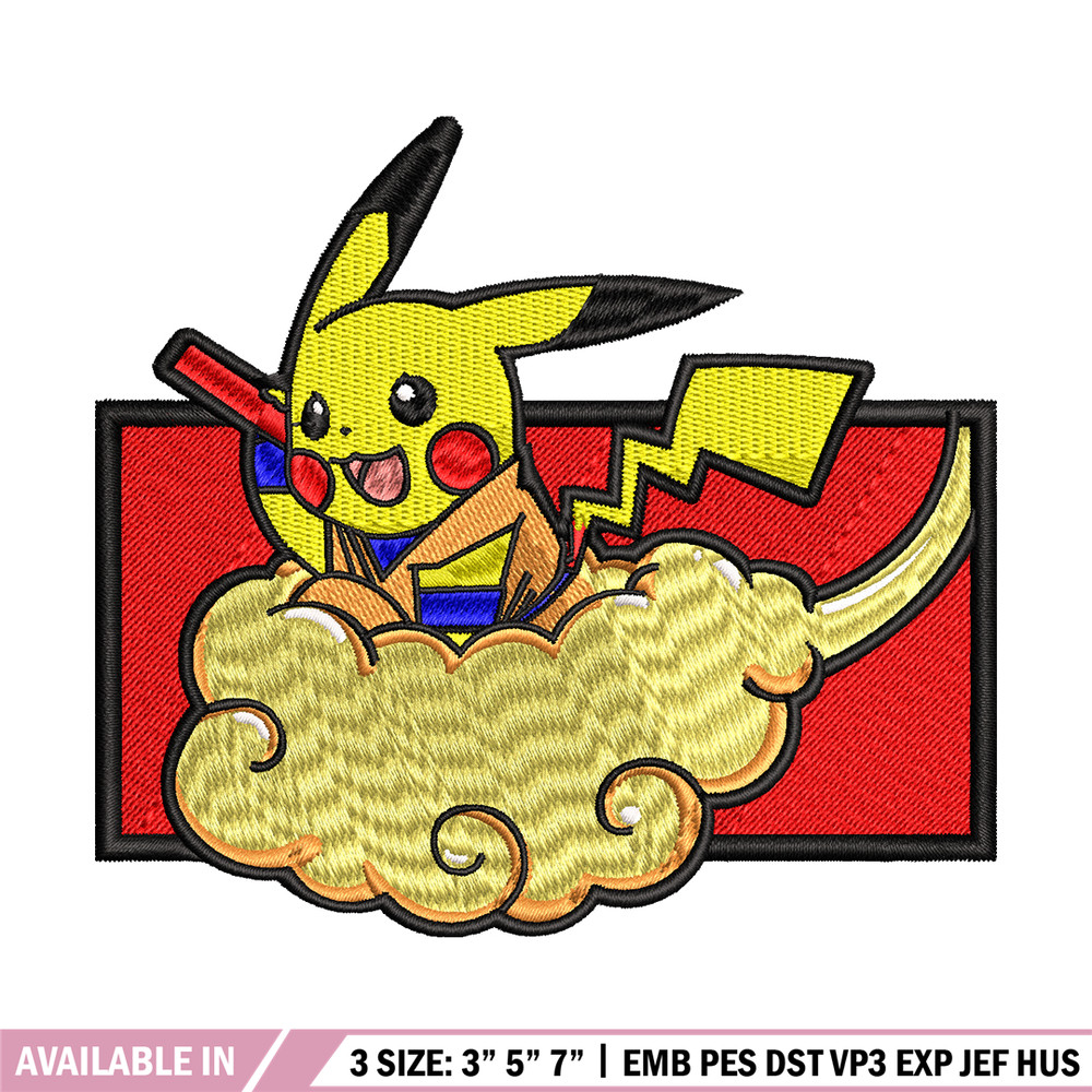 Goku Pikachu embroidery design, Pokemon embroidery, embroidery file, anime design, anime shirt, Digital download.jpg